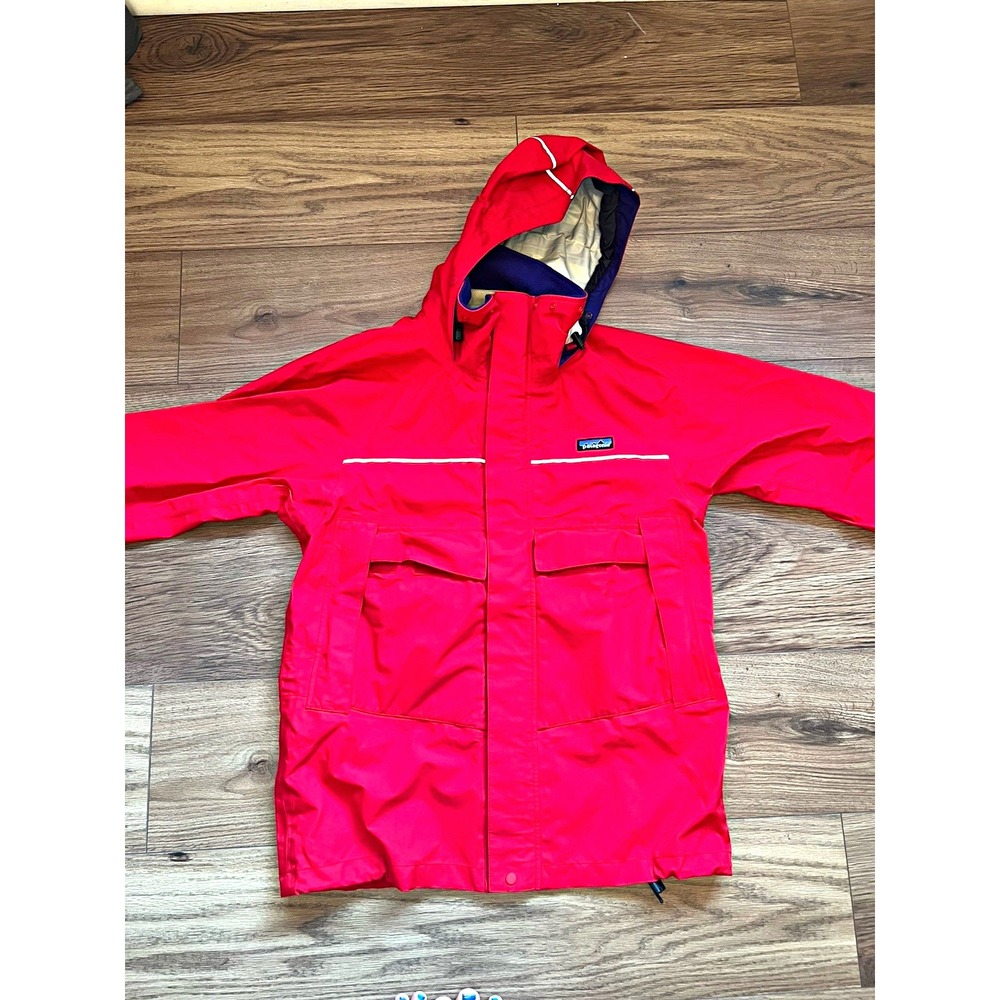 Vintage Patagonia Womens XS Red Gore Tex 3 Layer Rain Jacket Shell Anorak 90s